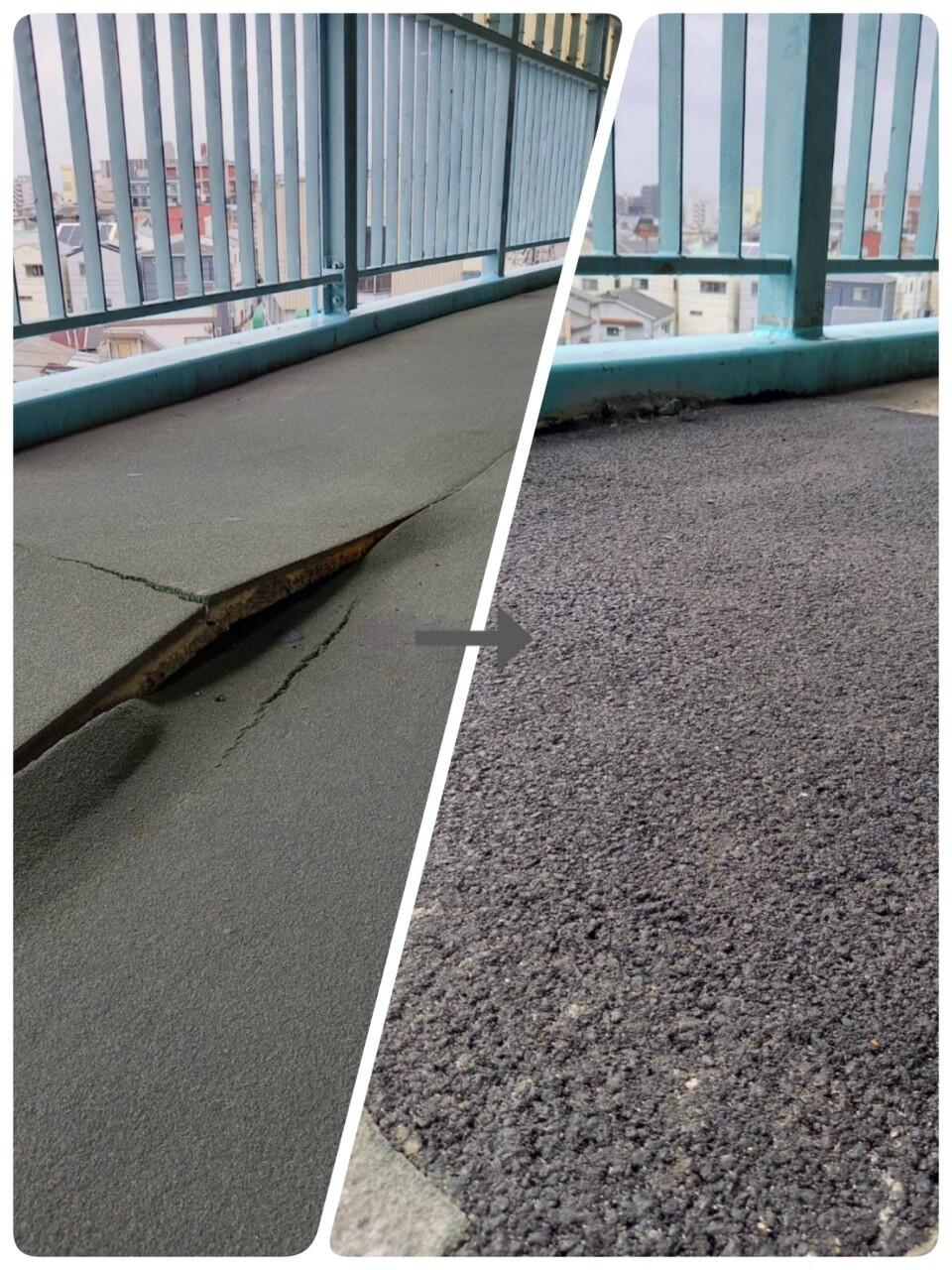 国道43号線下の歩道の補修